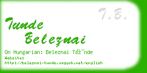 tunde beleznai business card